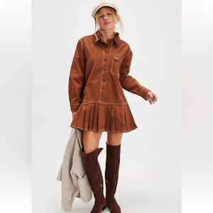 Free People Connor Midi Dress in Brown – Size Medium